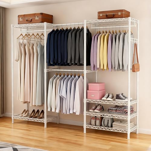 VANZBON Heavy Duty Clothing Rack with Adjustable Shelves Clothes Wardrobe by VANZBON - Used condition - Image 7