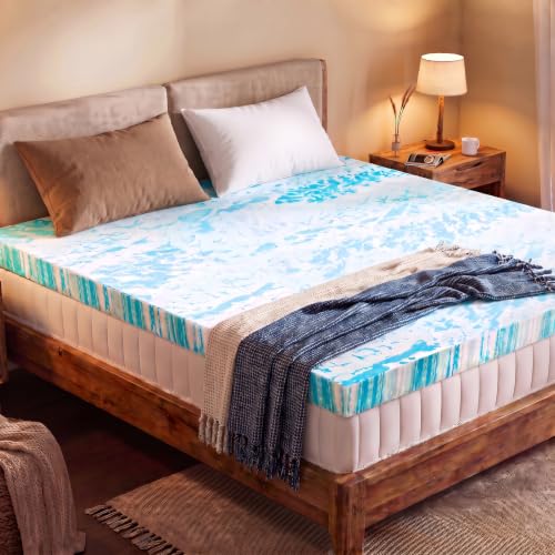 Image of NEWBULIG 4 Inch Queen Cooling Gel Memory Foam Mattress Topper CertiPUR-US
