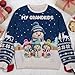 Grandkids Knitting - Personalized Custom All-Over-Print Sweatshirt, My Grandkids, My Fav People Call Me Grandma Personalized Ugly Sweatshirt, Snowman Grandma Grandchildren Custom Sweatshirts for Nana