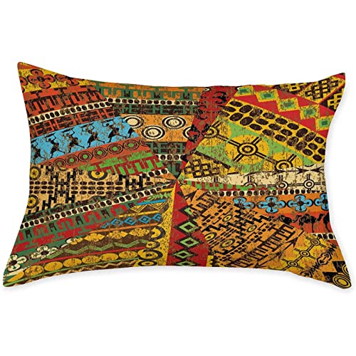 Decorative Bedding Sheet Set King Size, African Fitted Sheet & 2 Pillowcases Set(No Flat Sheet), Grunge Collage Motifs Tribal Ancient Traditional Art Geometric Print Microfiber 3Pc Bed Sheets Set #TOP2