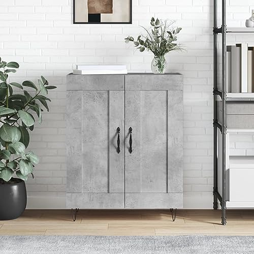 Lalfkkii Aparador buffet de diseño sencillo y práctico para salón, dormitorio u oficina, decoración de interiores, armario portaobjetos, mueble de entrada, gris cemento, 69,5 x 34 x 90 cm