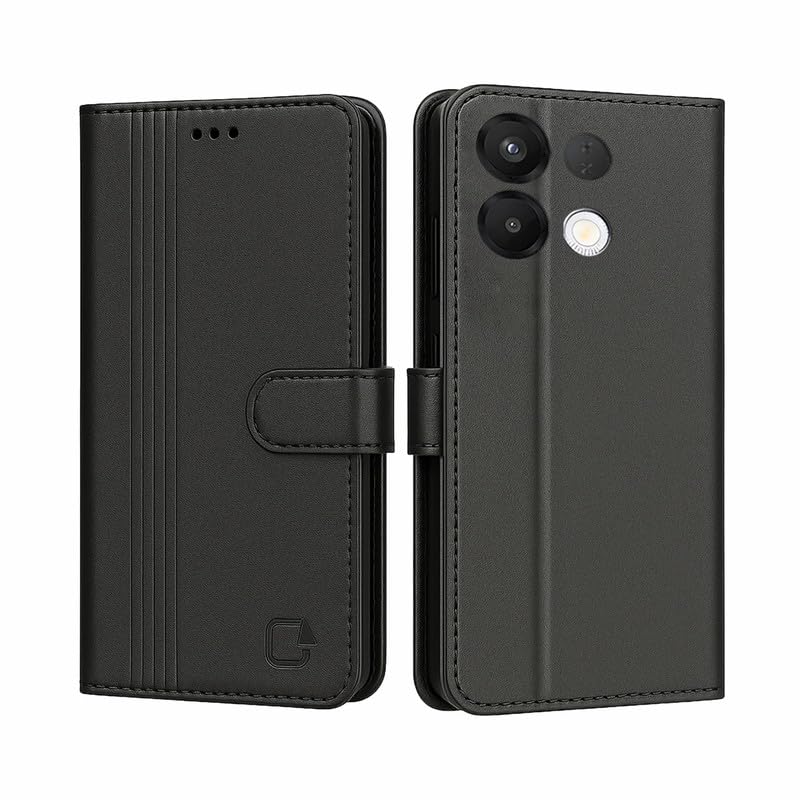 AIBEX ® Compatible for Oppo K13 5G Flip Cover Leather Finish with Magnatic Closure | Inside TPU with Card Pockets | Wallet Stand | Complete Protection Flip Case -Black