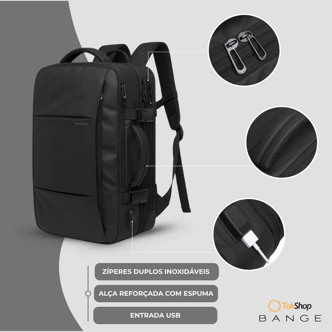BANGE Mochila Executiva Masculina Reforçada de 40L Expansível Antifurto Impermeável para Notebooks de Até 17.3 Polegadas em promoção! Veja a oferta e mais achadinhos de Mochilas & Pastas Masculinas 5 Hoje é o melhor dia para comprar BANGE Mochila Executiva Masculina Reforçada de 40L Expansível Antifurto Impermeável para Notebooks de Até 17.3 Polegadas com aquele preço maroto! Promoção! Aproveite a oferta! 5