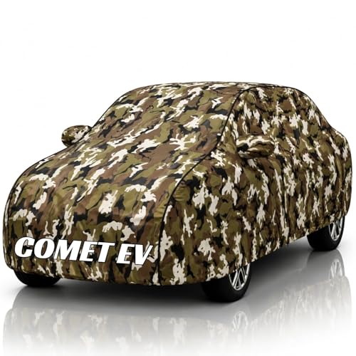 Image of Safe-Cars New Jungle 100% Waterproof Comet EV Car Cover | Polyester Car Body Cover for Rain & Sun | UV Protection, Dustproof, Scratch Resistant, Windproof, Heat Resistant, Custom Fit