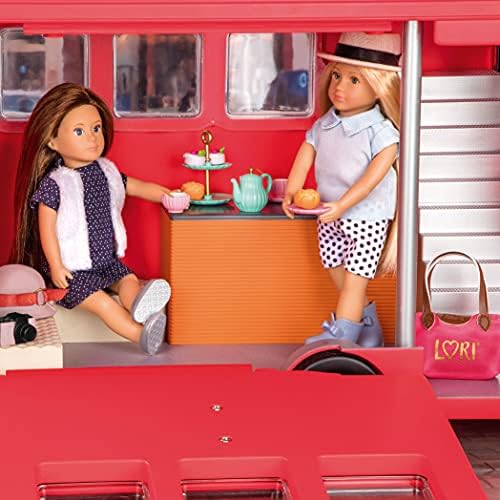 Lori Dolls  Tea Party Set for 6-inch Mini Dolls  Play Food & Travel Accessories  Desserts, Map, Camera  Smitten in Britain  Play Set for Kids  3 Years +
