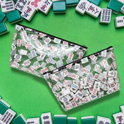 2 bolsas para fichas de Mahjong con cierre 33x19x8 cm miniatura 4