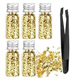 Rahhlizs 5 Pcs Decorative Gold Flakes Multifunction Gold Leaf Foil Decor