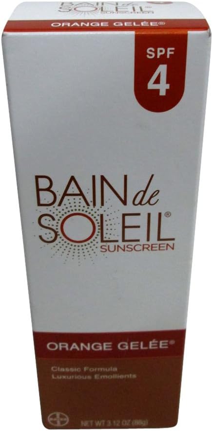 Bain de Soleil Orange Gelee Sunscreen, Tanning Lotion, SPF 4 3.12 oz , Pack of 3