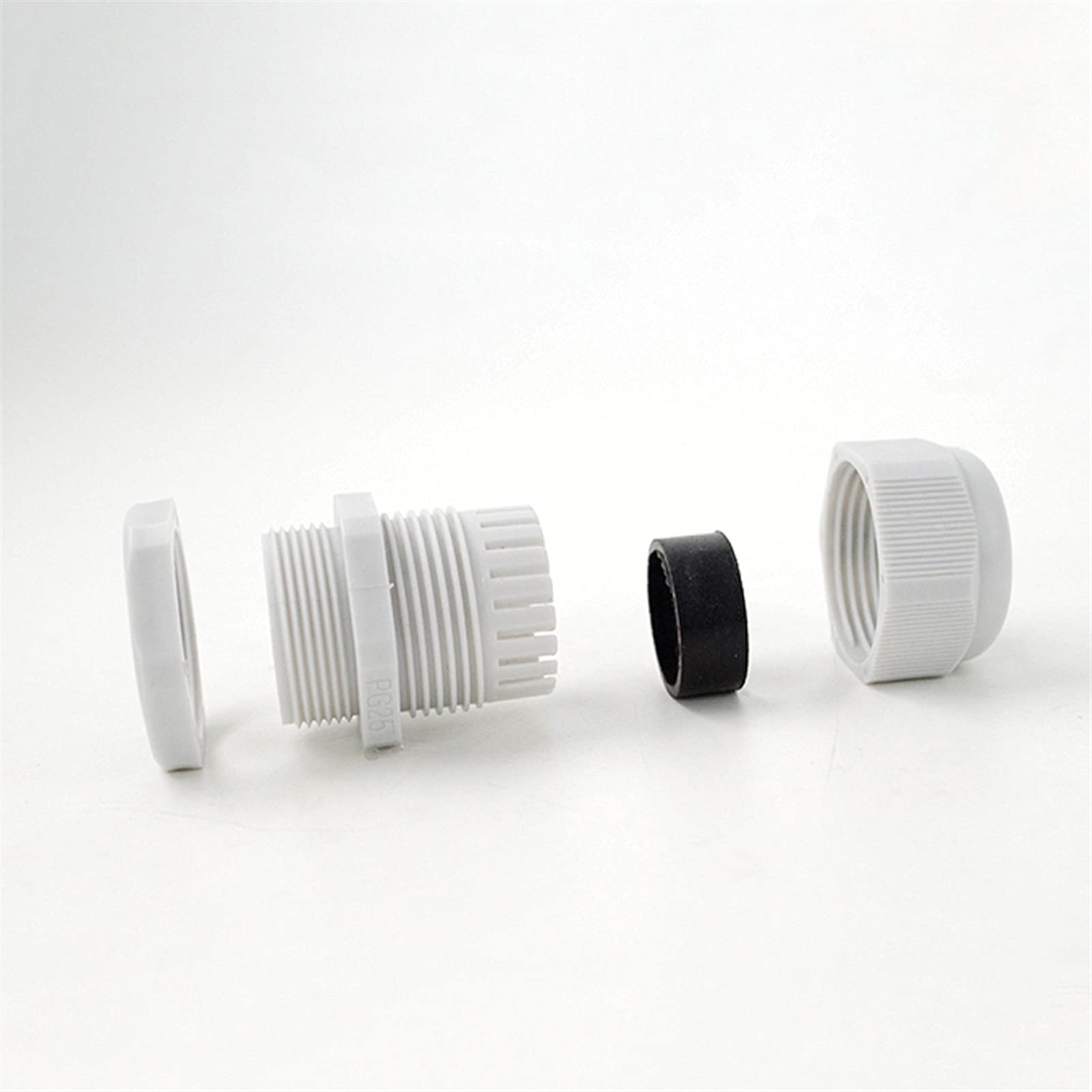 Kit de mezcla de sellos de cable, Conectores de cable de nailon de plástico, prensaestopas for caja de conexiones, 10 unidades, IP68(White,PG19)