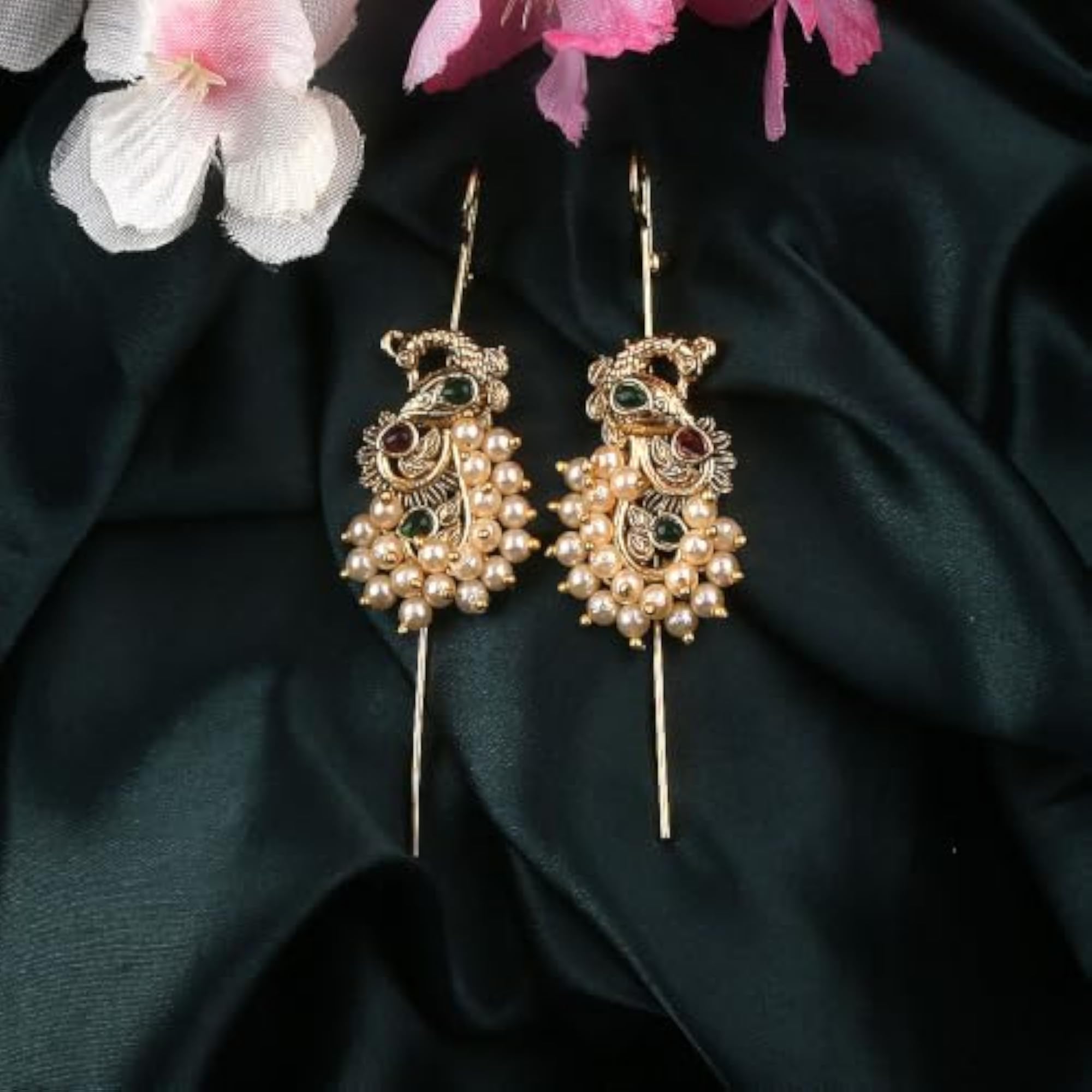 Art Jewellery Peacock Ear Cuff, Stylish Bugadi Earrings