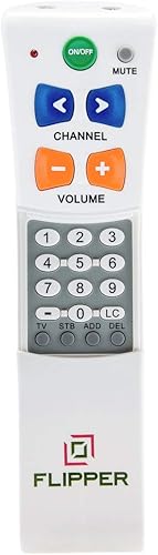 Miniatura 10 de Flipper Control remoto universal de TV con botón grande para personas mayores, control de 2 dispositivos, fácil configuración y gestión programable