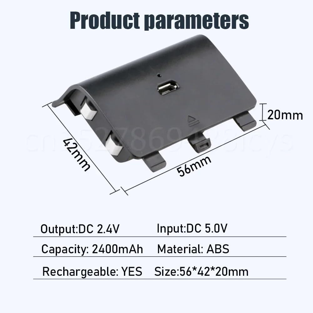 Batteria ricaricabile Ni-MH da 2400 mAh, compatibile for Xbox, un controller wireless Gamepad Joypad con cavo di ricarica USB Batterie di ricambio(4pcs)