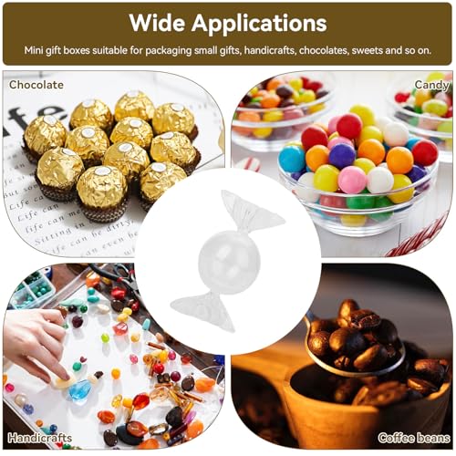 Gsycle 12 Stück Party-Geschenkboxen in Bonbonform, kleine durchsichtige Süßigkeitenbehälter aus, Leckerli-Box, Schokoladen-Geschenkbox mit Deckel für Hochzeit, Geburtstag, Party, Babyparty