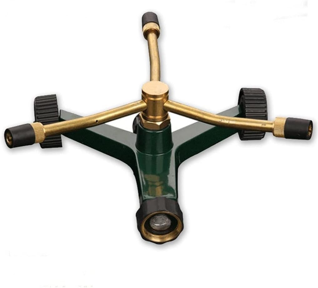 Brass Revolving Sprinkler Nozzle Automatic 3-arm 360 Degree Rotating Sprinkler Nozzle Garden Lawn Irrigation Water Spraying