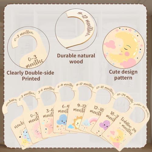 Miniatura 3 de 8 Divisores De Armario Para Bebé, De Madera, Para Bebés De Recién Nacidos A 24 Meses, Organizador Para Bebés, Para Recién Nacidos, Niños Y Niñas.
