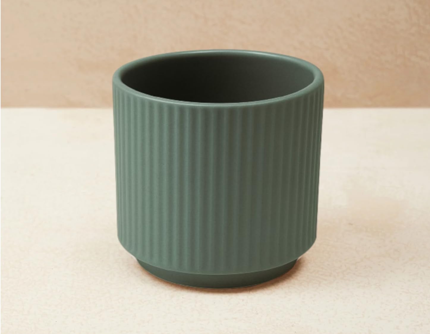 Yo Green Ceramic Indoor/Outdoor Plant Pot - Modern Planter for Home and Office, Durable Ceramic, Stylish Finish with Vertical Ridges, Great Gift Idea (Giorgio Dark Green, 4.5 Inches)-image-39