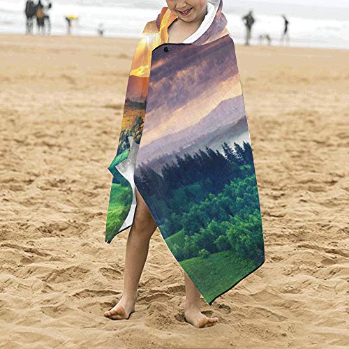 Preisvergleich Produktbild Fantastische saisonale Waldlandschaft weiche warme Baumwolle Kinder verkleiden sich mit Kapuze tragbare Decke Badetücher werfen Wrap für Kleinkinder Kind Mädchen Jungen Größe Home Reise Schlaf
