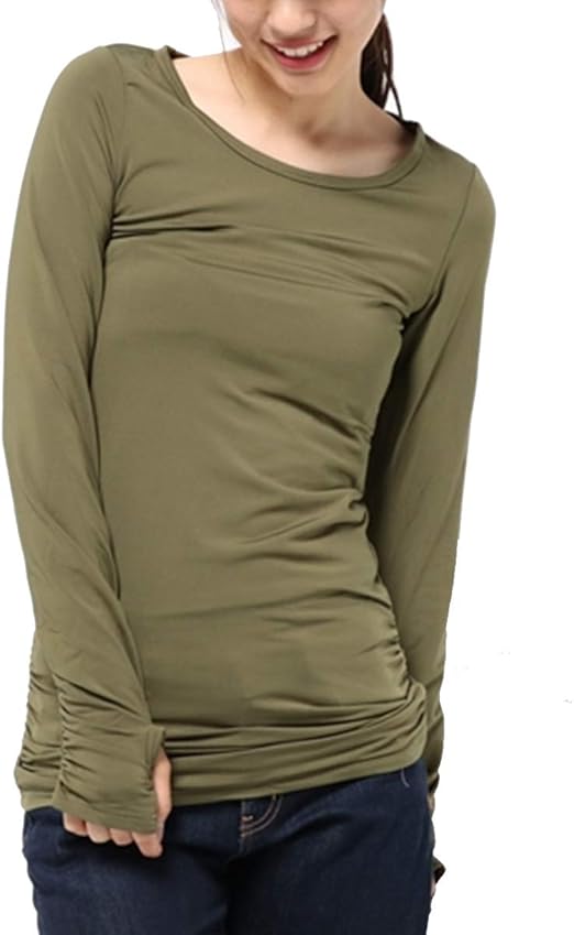 Amazon 裏起毛ヒートカットソー 裏起毛 トップス カットソー インナー レディース 発熱 無地 裏ボア ハイネック ラウンドネック タートルネック 冷え取り 裏フリ ス 大きいサイズ Tシャツ カットソー 通販