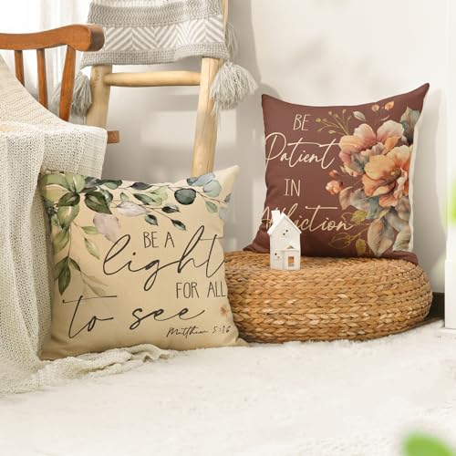Avoin Colorlife PILLOWCOVER-REGULAR-4PC-4545-011M Eucalyptus Leaves Joyful In Hope Bird Chickadee Throw Pillow Covers thumb #1