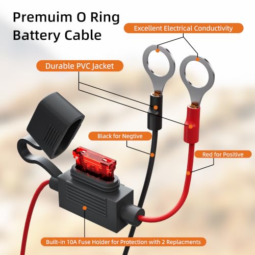 Image of EAZUSE Starlink Mini Battery Power Cable 16.4FT /5M, Starlink Mini 12-24V Battery Adapter O-Ring Power Cable with Fuse and Switch, Ideal for Camper /RVer Plug and Play