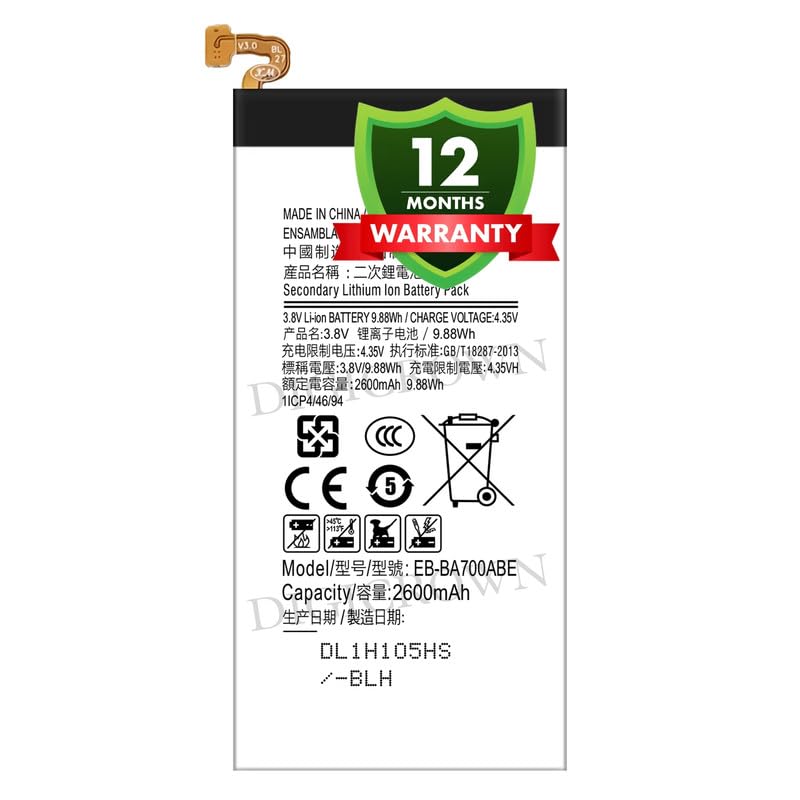 Image of Original EB-BA700ABE Battery Compatible for Samsung Galaxy A7 (SM-A700F) - (2600mAh) - 1 Year Warranty DF7