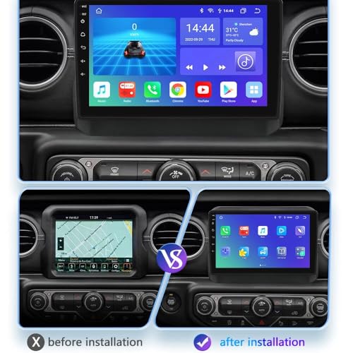Radio para Jeep Wrangler JL 2018-2019 con pantalla táctil 9" miniatura 2