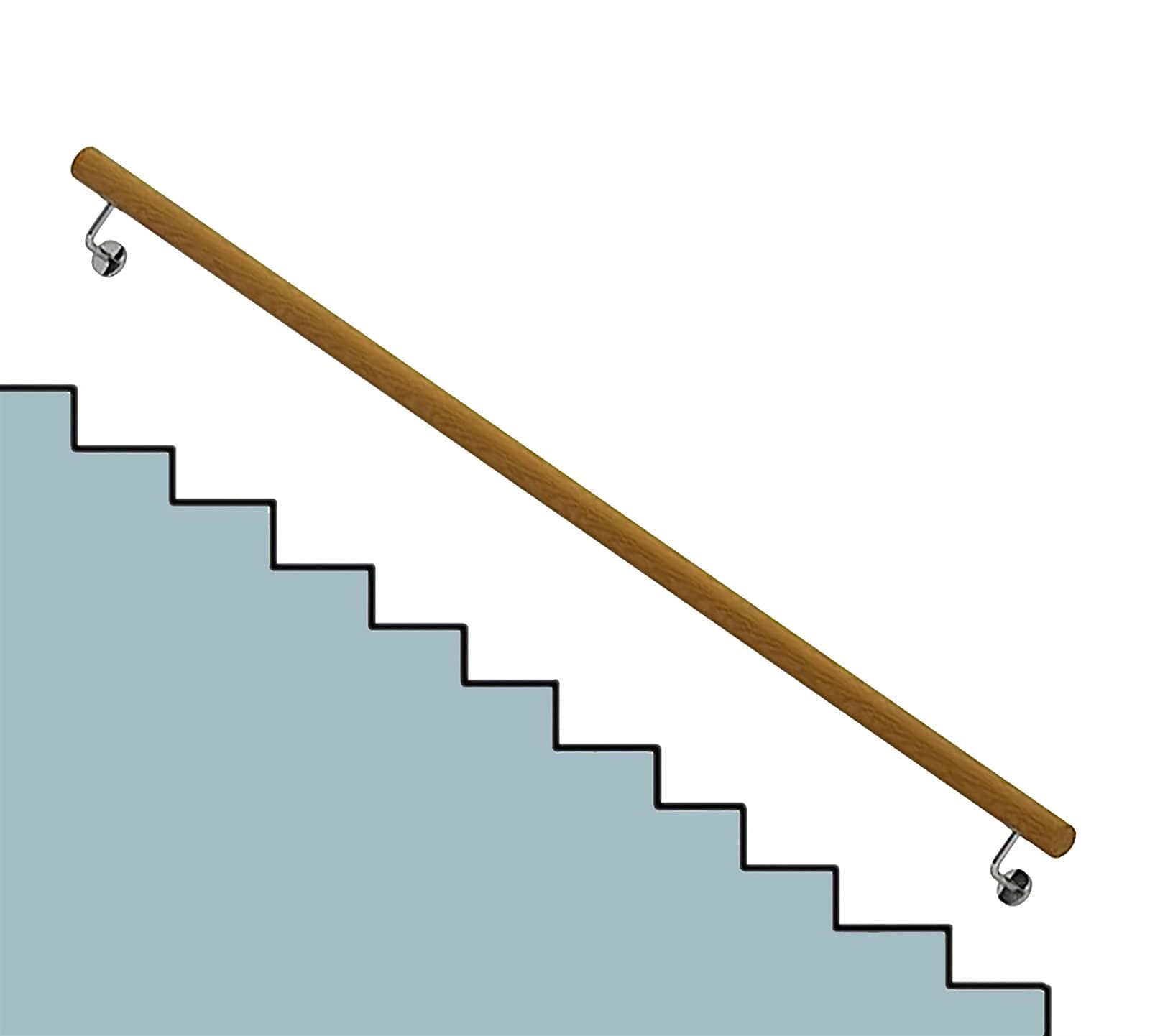 Rampe d'escalier en bois pour loft et intérieur moderne avec supports muraux