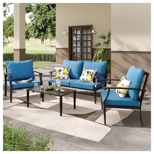 Joyure 4-Piece Patio Set with Cushions