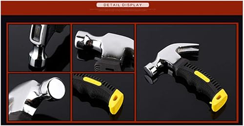 Miniatura 5 de Martillo de garra rechoncho de 8 onzas con iniciador magnético de uñas, martillo de carpintería con mango antideslizante, martillo pequeño para