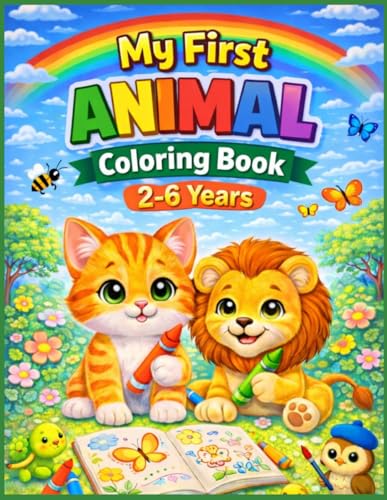 My first animal coloring book, big and easy: Fun and Easy Animals for Kids Ages 2-6 Cute, simple Designs for Toddlers and Preschoolers Fun Activity ... An Anti-Stress Book for Adults and Children)