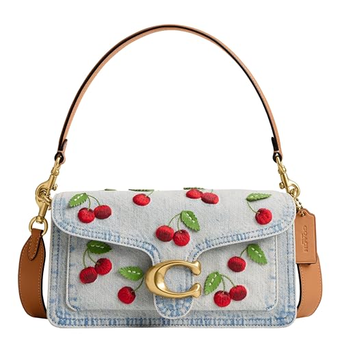 Coach Cherry Embroidered Denim Tabby Shoulder Bag 26