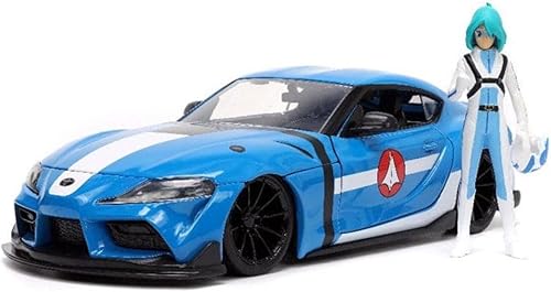 Jada Toys Robotech 1:24 2020 Toyota Supra - Coche fundido a presión con figura máxima de 2.75 pulgadas, juguetes para niños y adultos