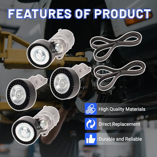 Image of 38314 38315 Belt Drive Tensioner,Idler Pulleys,Serpentine Drive Belt Fit for VW /Volkswagen Golf 2010-2014 2.5L /Jetta 2006-2010 2.5L /Rabbit 2006-2009 2.5L,Replace K050418 K050364 07K903315G