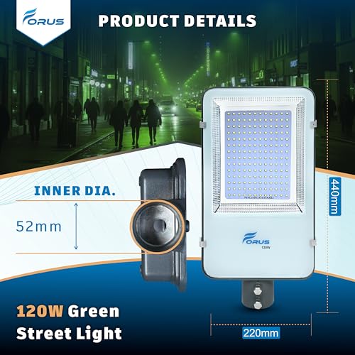 Image of Forus 120W Green Street Light Outdoor LED IP66 Waterproof Decorative Focus Lamp for Road Garden Events Security Terrace Landscape Pathway Building Festival Stage Party Celebration Lighting - 1 Pc