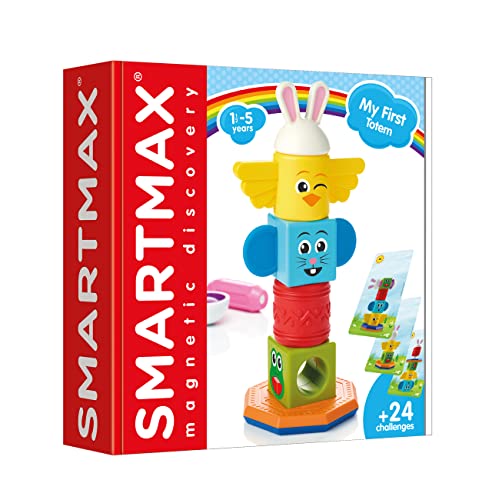 SMARTMAX - My First Totem Magnetic Discovery Play Set with 24 Challenges 7 Pieces 1 1/5-5 Years