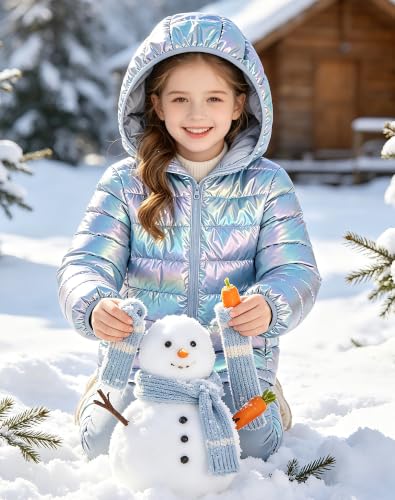 Image of Lovekider Girls Winter Coat Shiny Gradient Lightweight Puffer Jacket 4-12Y