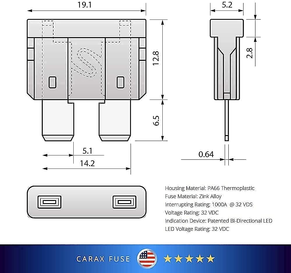 CARAX Glow Fuse – Premium Fuse Blade – 50 pcs. MINI + 50 pcs. STANDARD Assortment Kit – Glow When Blown LED Automotive Fuse – Smart Auto Glow Fuse Easy Identification – MIX 100 pcs. : Automotive