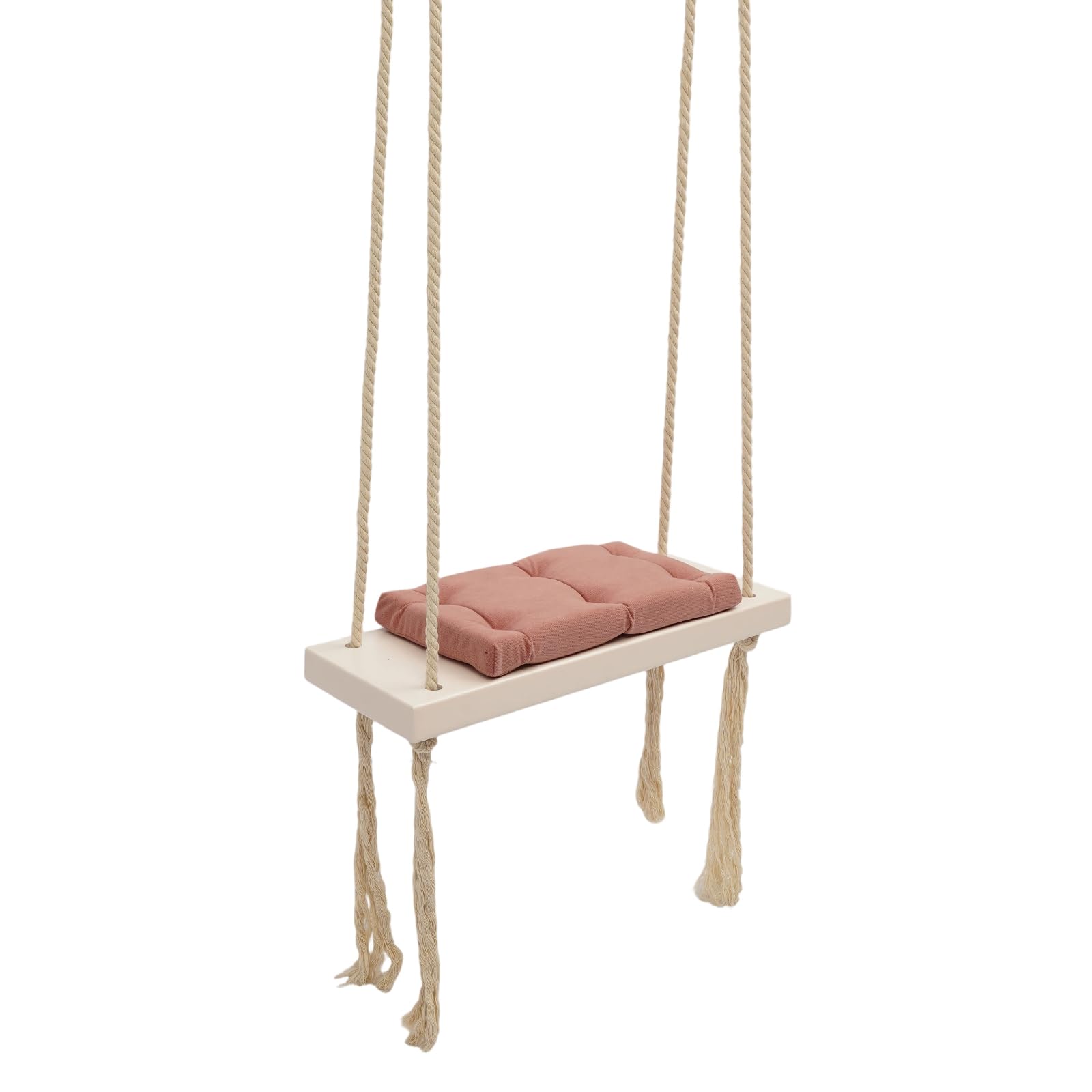 Altalena per bambini in legno massiccio con cuscino in schiuma, rosa, fino a 50 kg