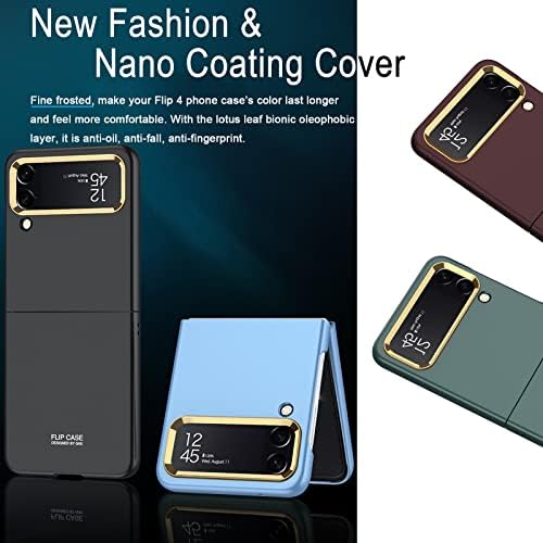 Miimall Case for Samsung Galaxy Z Flip 4, Z Flip 4 Case Shockproof Ultra-Thin Hard PC Casel Full Coverage Bumper Wireless Charging Supported Case Cover for Galaxy Z Flip 4 5G-Matcha