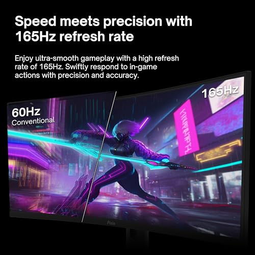 Image of Pixio PXC325 32 inch 165Hz Refresh Rate FHD 1080p Resolution 1500R Curved VA Panel 1ms MPRT Response Time Adaptive Sync HDR Tilting Stand Gaming Monitor