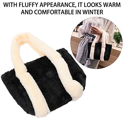 KESYOO Bolsa de Pelúcia Moda Inverno Colorida Bolsa de Ombro Macio Zíper Bolsa Novidade Bolsa Crossb