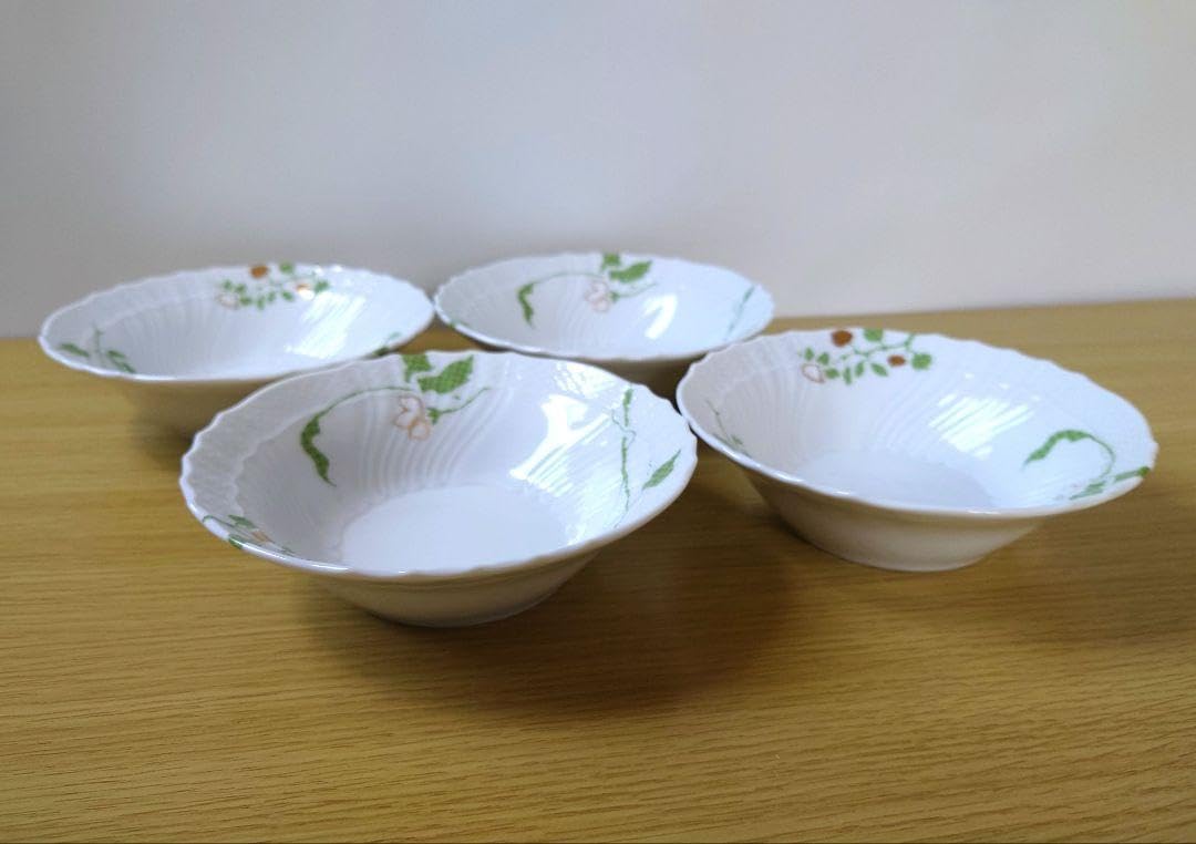 Ginori Fiori Verdi Fruit Saucer, 5.9 inches (15 cm), 4 Pieces