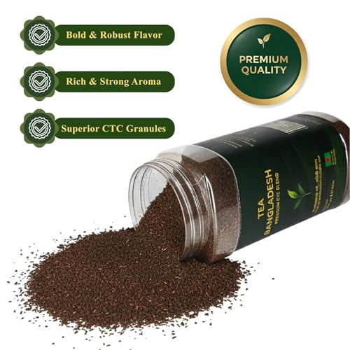 Image of Tea Bangladesh Loose Black Tea Leaves | Premium CTC Tea from the Finest Sylhet Gardens | Rich Aroma & Bold Flavor | Natural, Freshly Packed Loose TeaLeaf (100 Grams, Premium Sylhet CTC Blend)