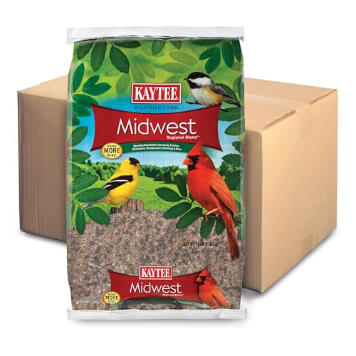 Kaytee Midwestern Regional Seed Blend for Cardinals, Finches, Chickadees, Woodpeckers and Other Outside Wild Birds, 14 Pound Box