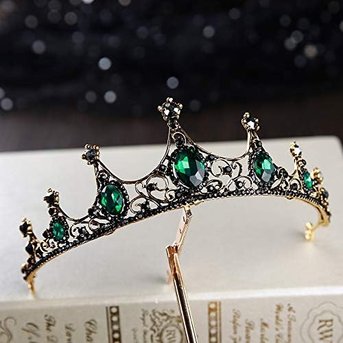 hair jewelry crown tiaras for women Baroque Retro Black Bridal Crystal Tiaras Crowns Princess Pageant Prom Rhinestone Veil Tiara Wedding Hair