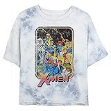 Imprimé aux États-Unis. Marvel Xmen 70\'s Iron on on T-Shirt, Blanc/Bleu, S Femme