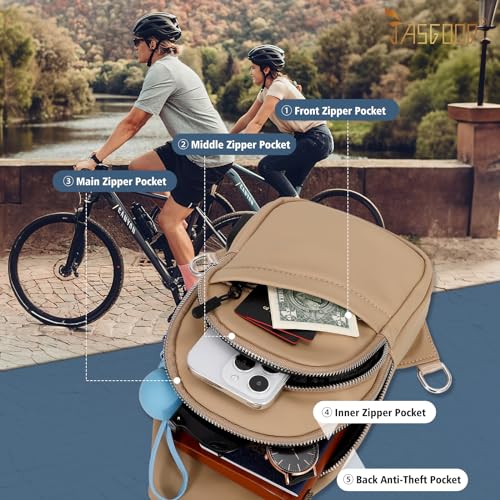 JASGOOD Sling Bag for Men Women, Crossbody Bag Faux Leather Fanny Pack Waterproof Chest Bag Backpack for Travel,Hiking3