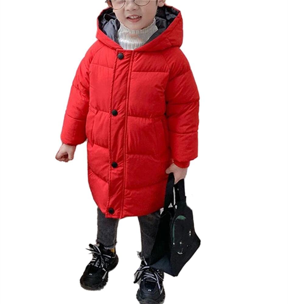Abrigo de Invierno para Niño Niña Chaquetas Invierno Engrosamiento Largo Abrigo con Capucha