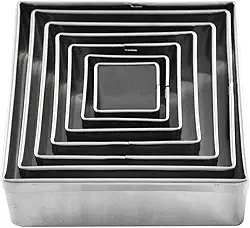 Jogo de Aro Inox Cortador Quadrado 7 Peças - Doupan