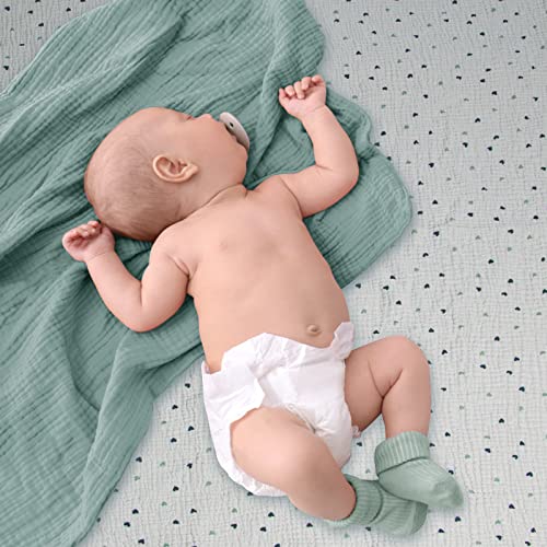 Lulu Moon Muslin Swaddle Blanket Baby Receiving Blankets Neutral, 2 Pack, Sage #TOP2